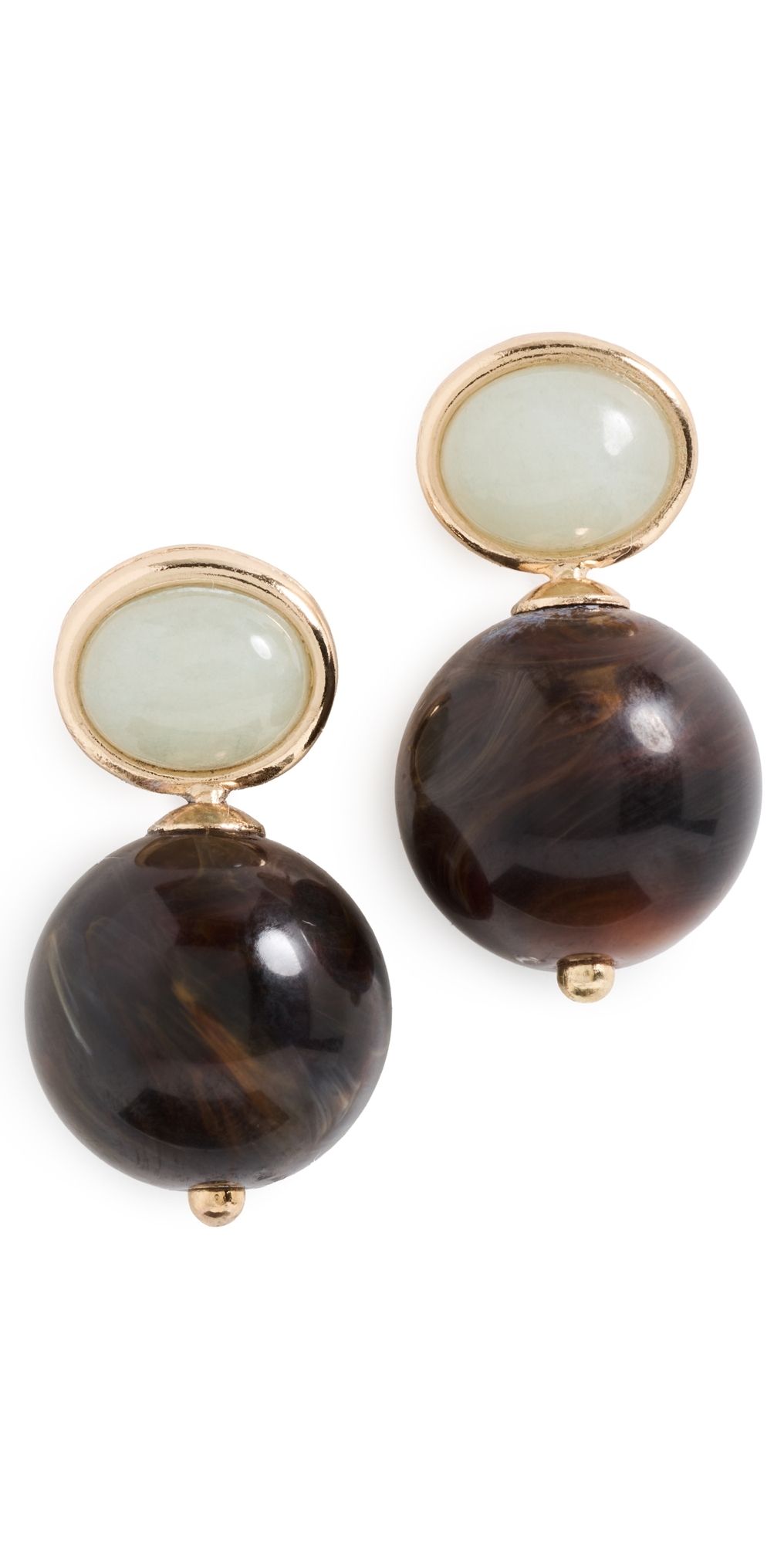 SHASHI Alice Gemstone Earrings Turquoise/Tortoise One Size