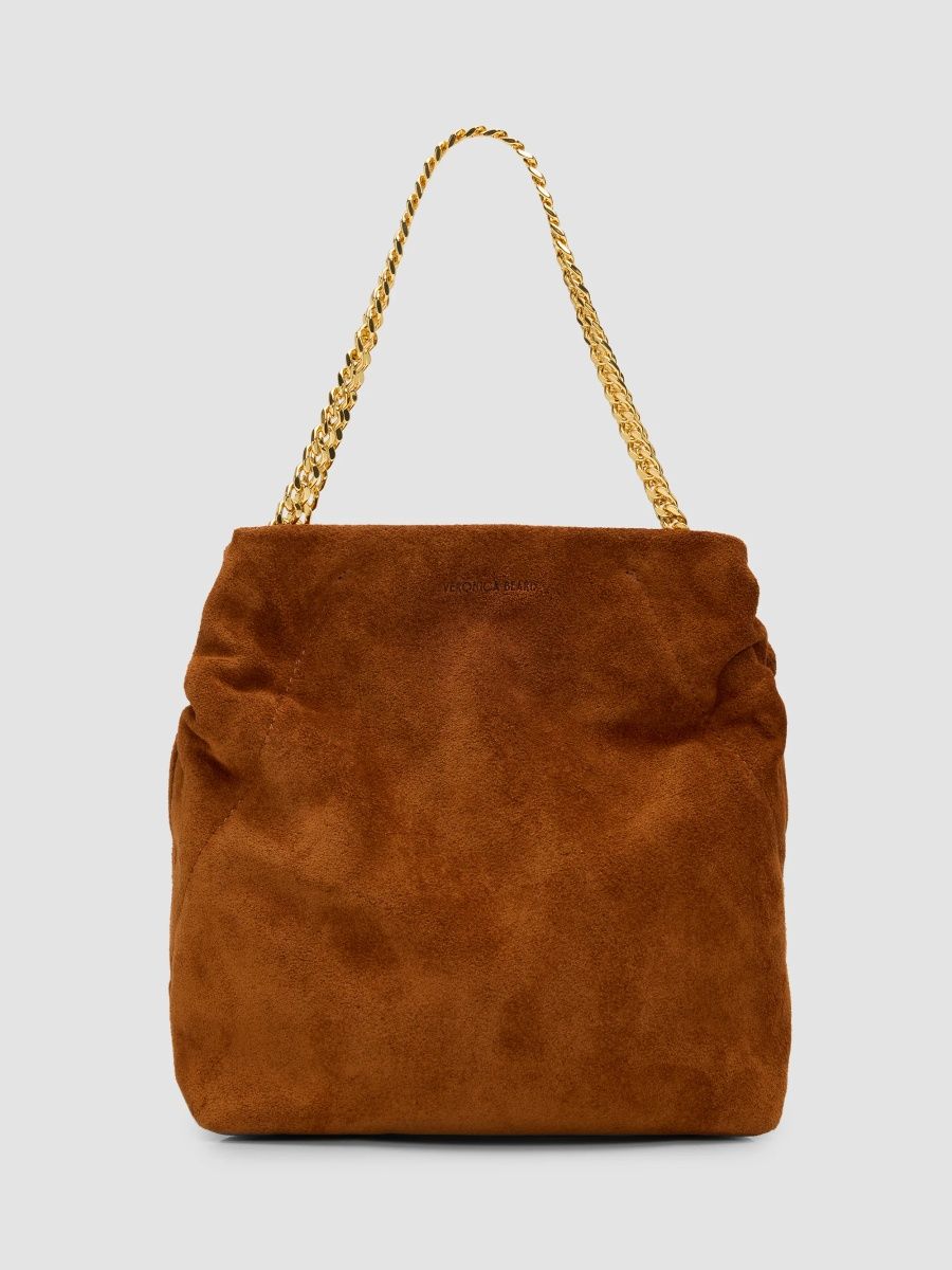 Veronica Beard Women's Small Suede Slouch Shoulder Bag - Tobacco