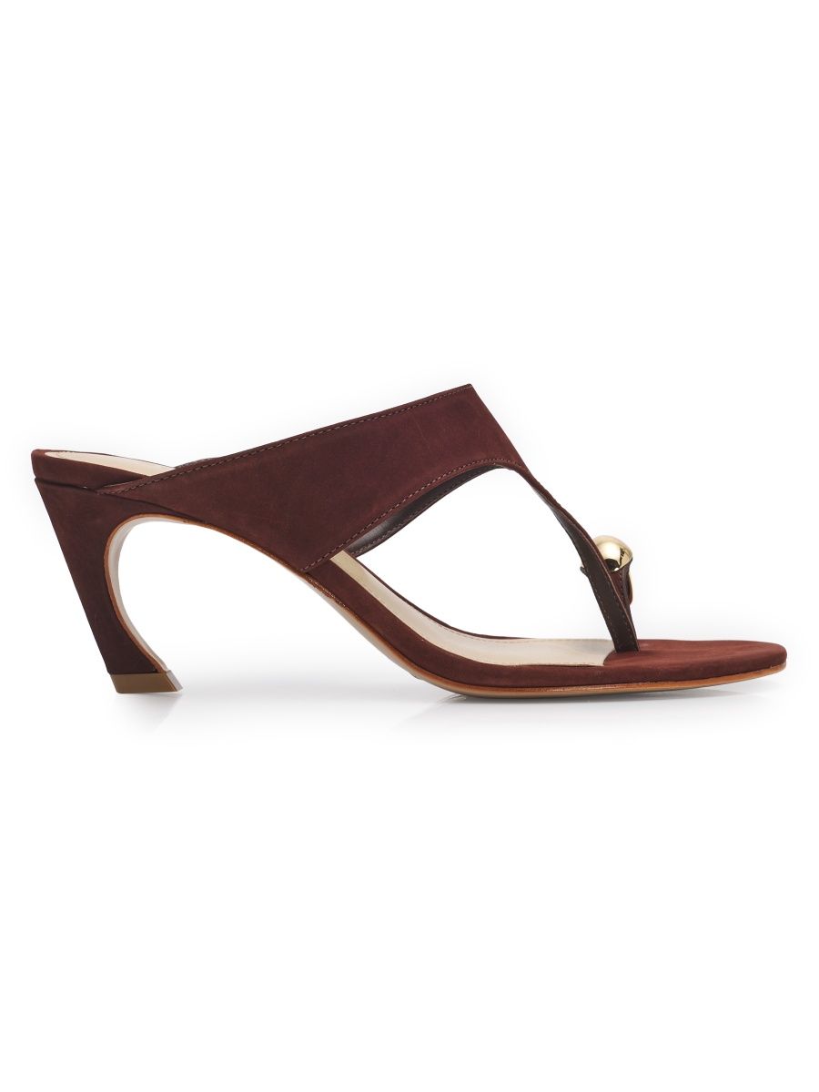 Schutz Women's Maisie Embellished 70MM Sandals - Chestnut Brown - Size 6