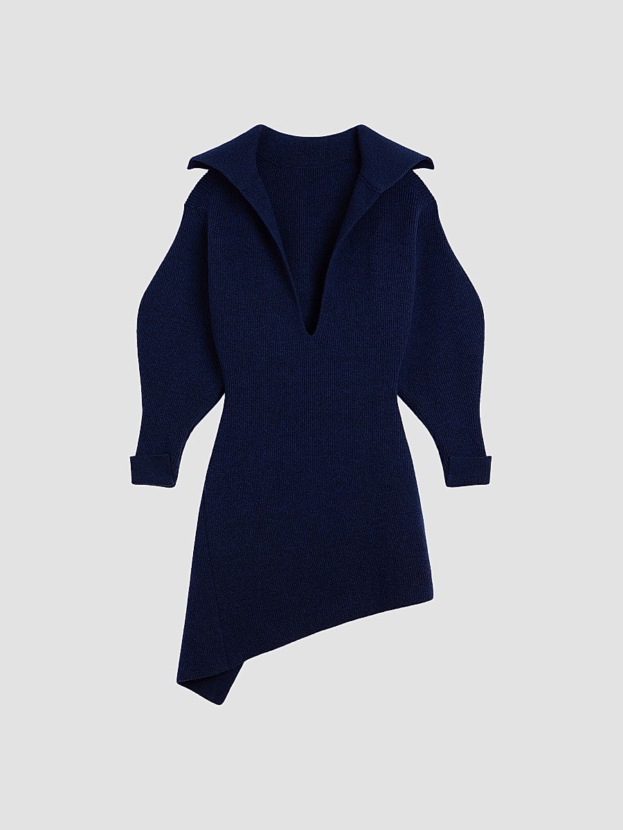 Givenchy Women's Slashed Mini Dress in Wool and Cashmere - Cobalt Blue - Size XS