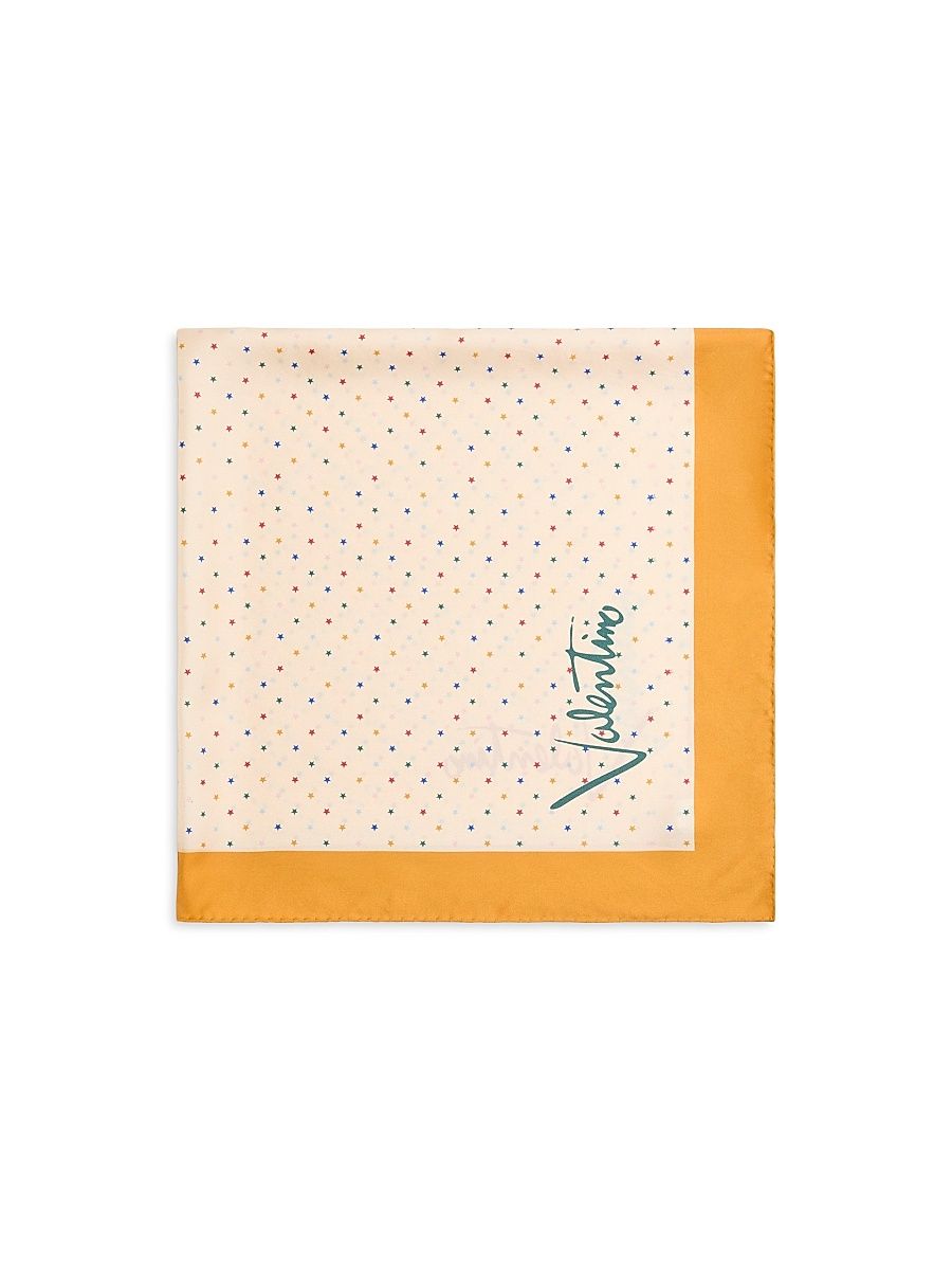 Women's Starry Silk Scarf - Vanilla Orange