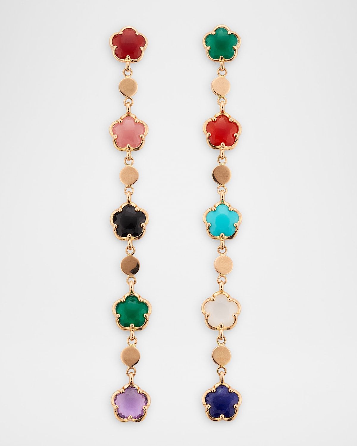 18K Rose Gold Figlia dei Fiori Earrings with Multicolor Stones