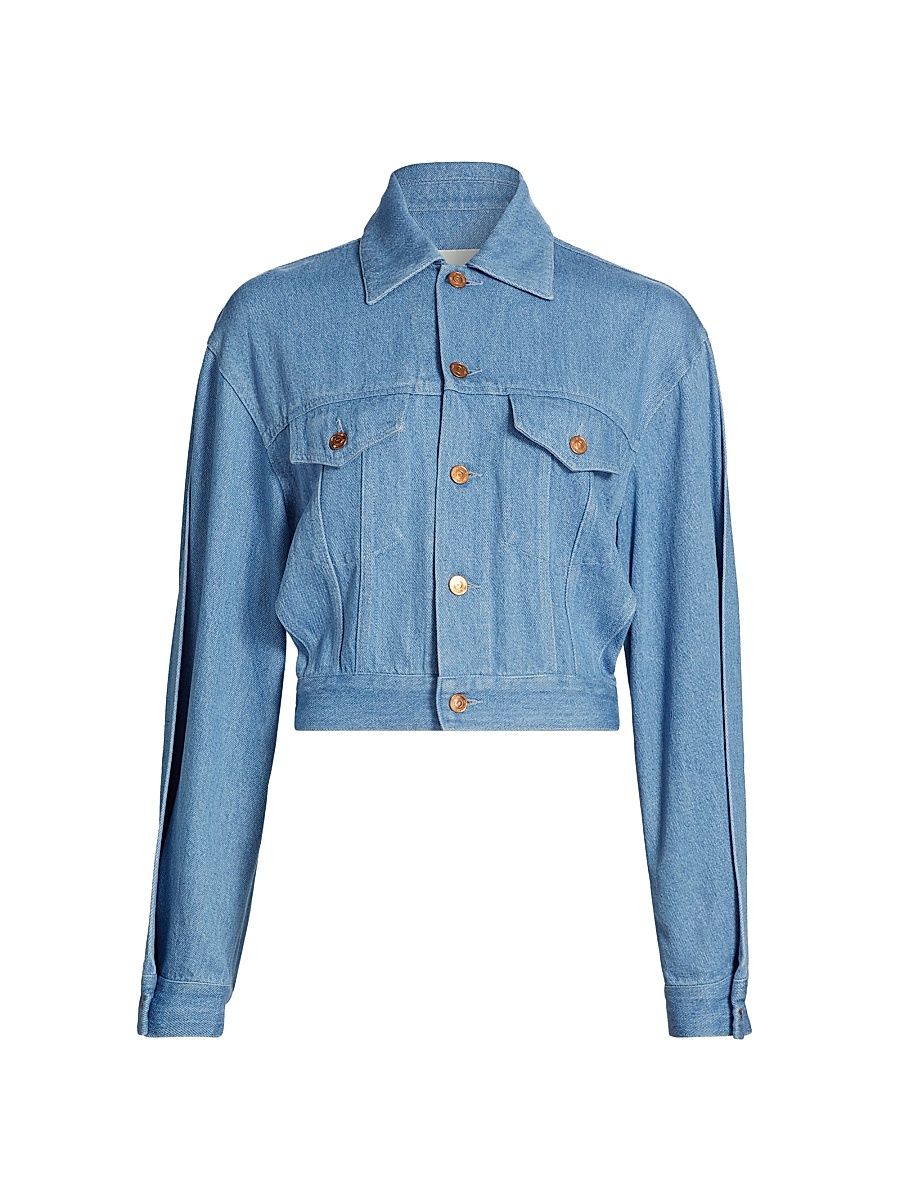 Women's Just A Pinch Cliff Denim Jacket - Washed Indigo - Size Large