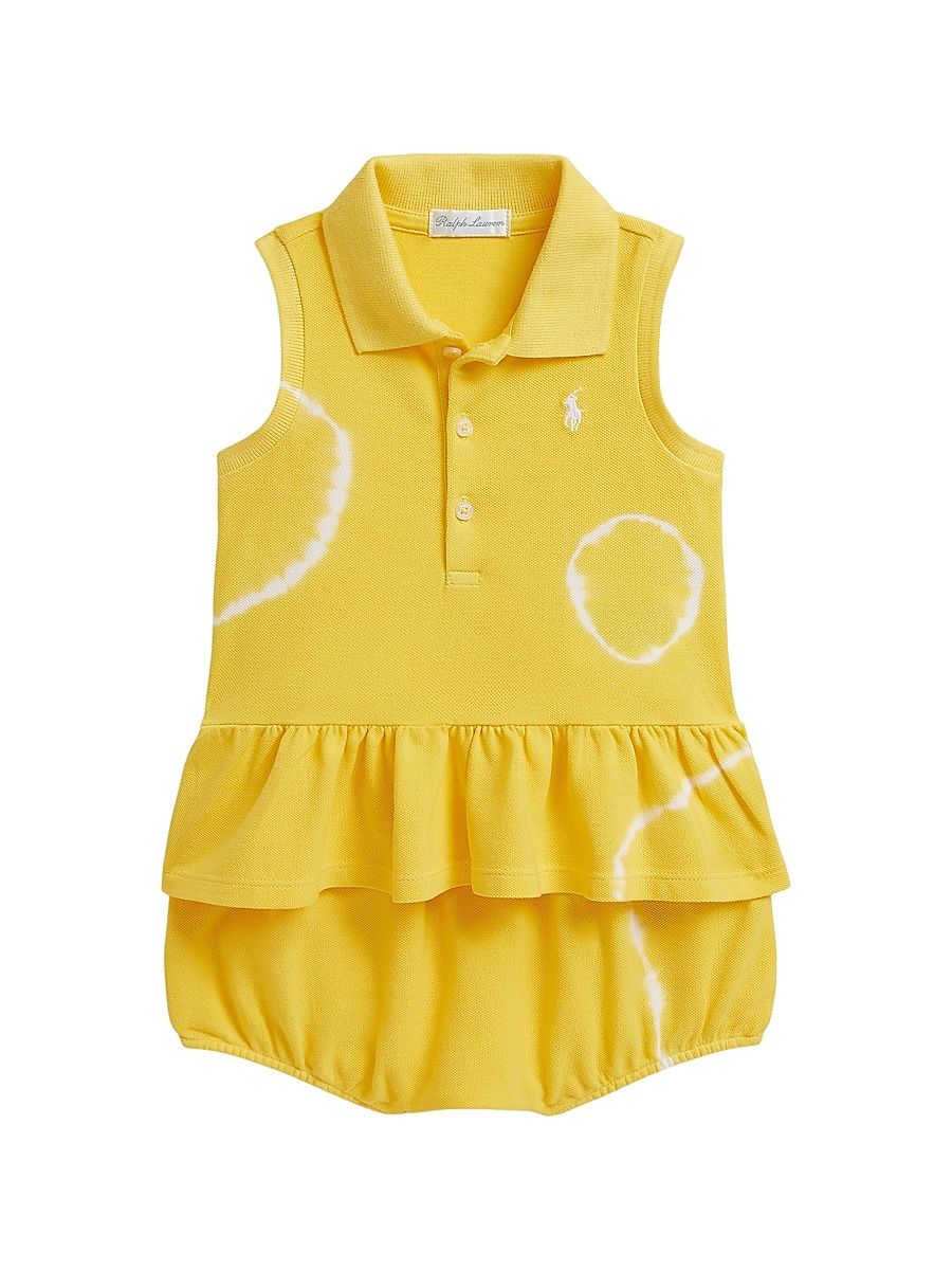 Baby Girl's Tie-Dye Mesh Polo Shirt & Bloomers Set - Signal Yellow - Size 12 Months
