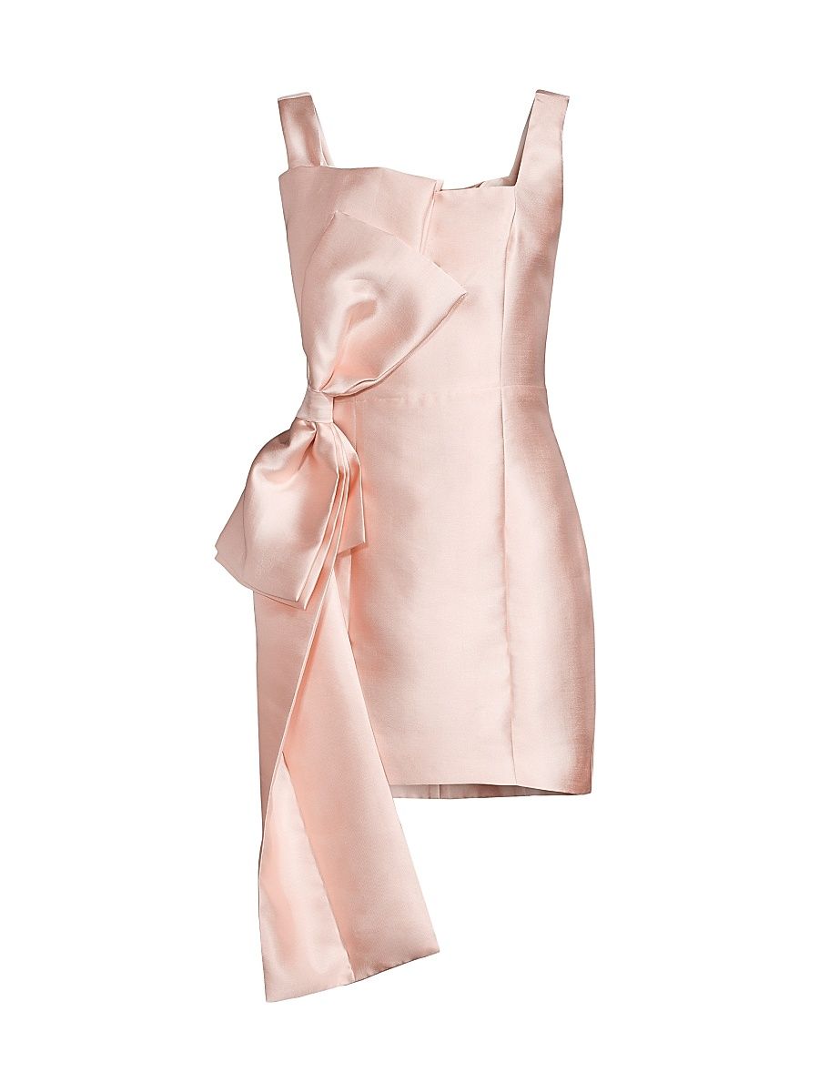 Women's Corsage Satin Bow Minidress - Ballet Pink - Size XL