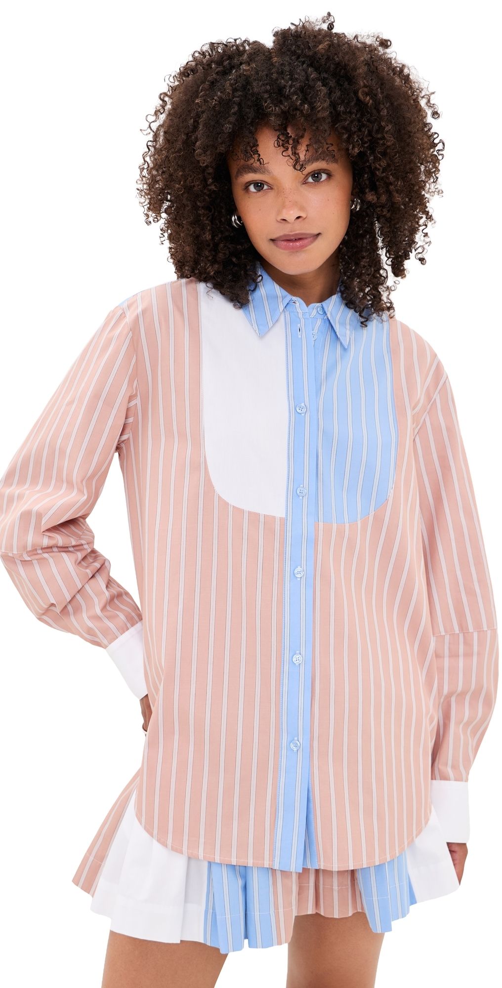 ESSENTIEL ANTWERP Jatch Patchwork Shirt Combo1 Off White L