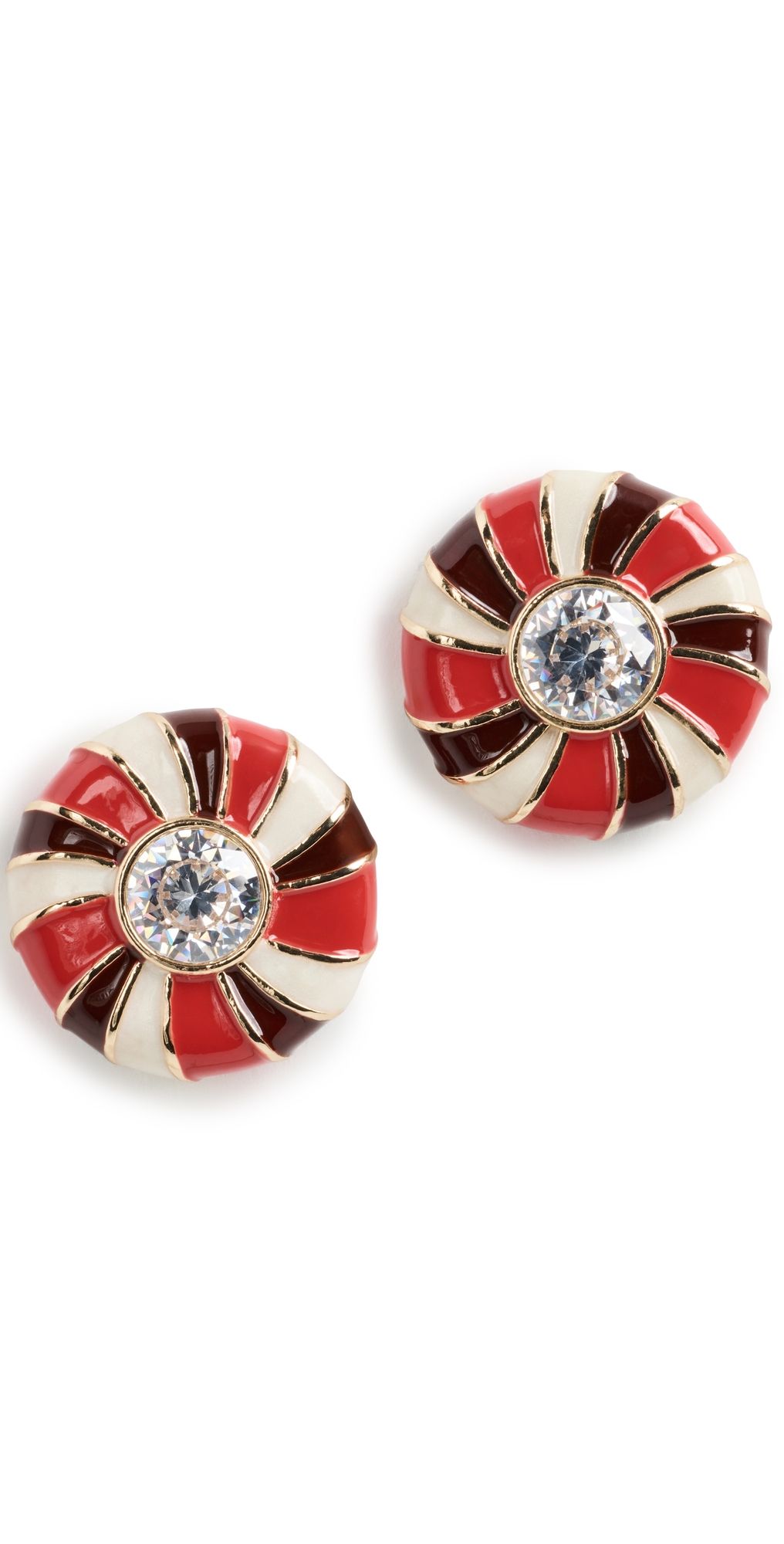 BaubleBar Mint To Be Merry Peppermint Earrings Red One Size