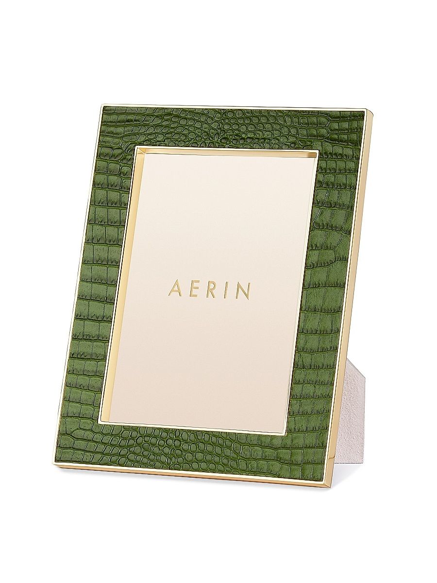 Classic Crocodile-Embossed Leather Frame