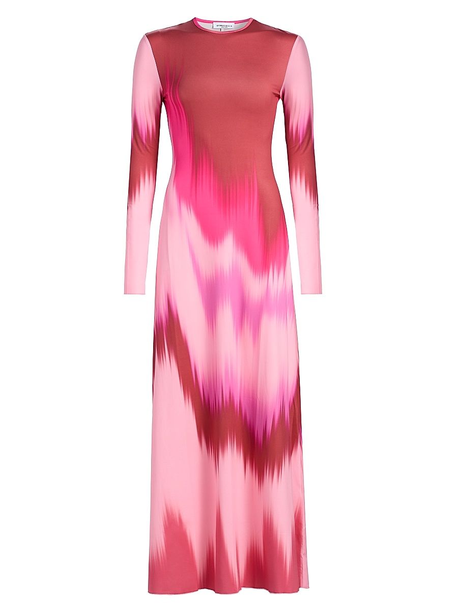 Women's Sam Ikat-Inspired Maxi Dress - Pink Colorflow - Size Large