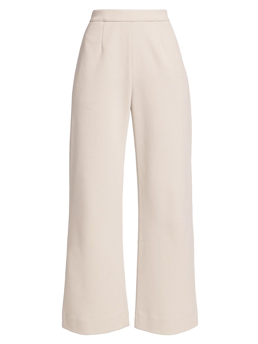 Women's Scuba Wide-Leg Pants - Cream - Size Large