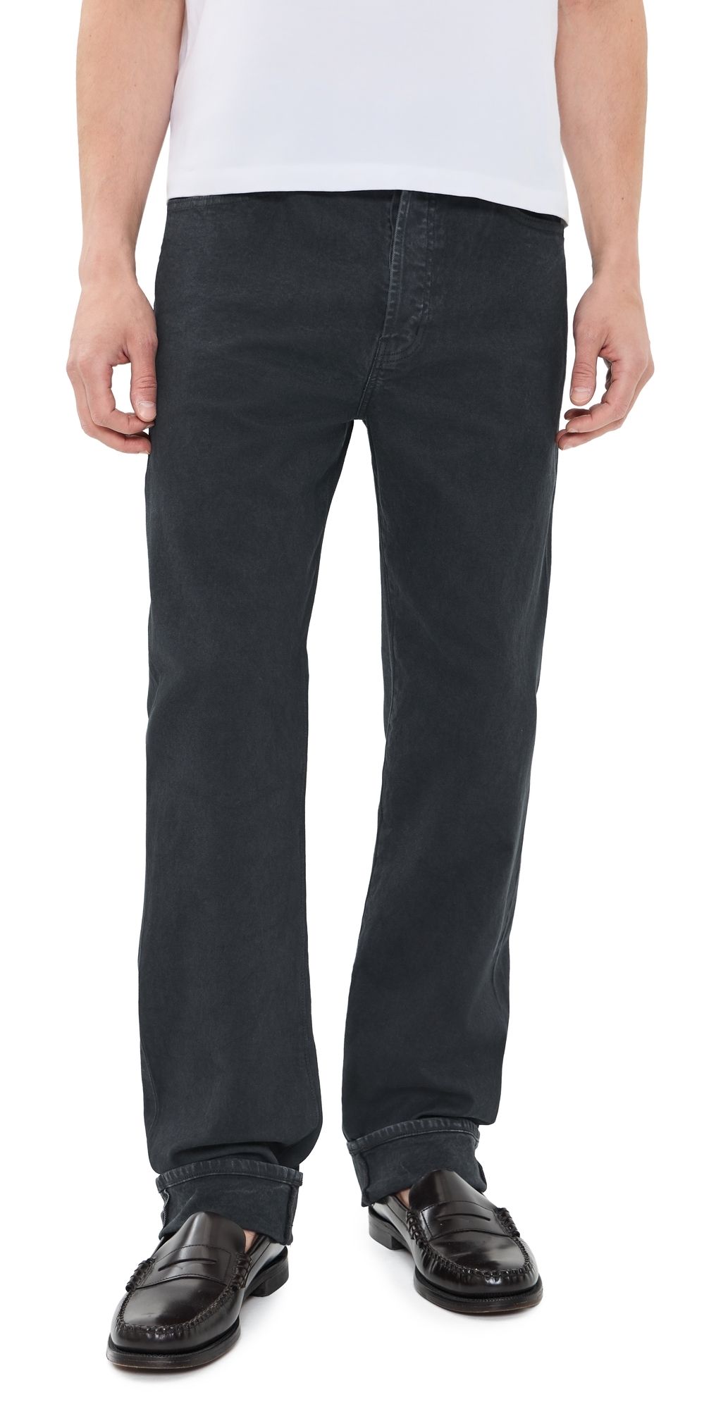 AG Felix Vintage Straight Denim Jeans Sulfur Pure Black 30
