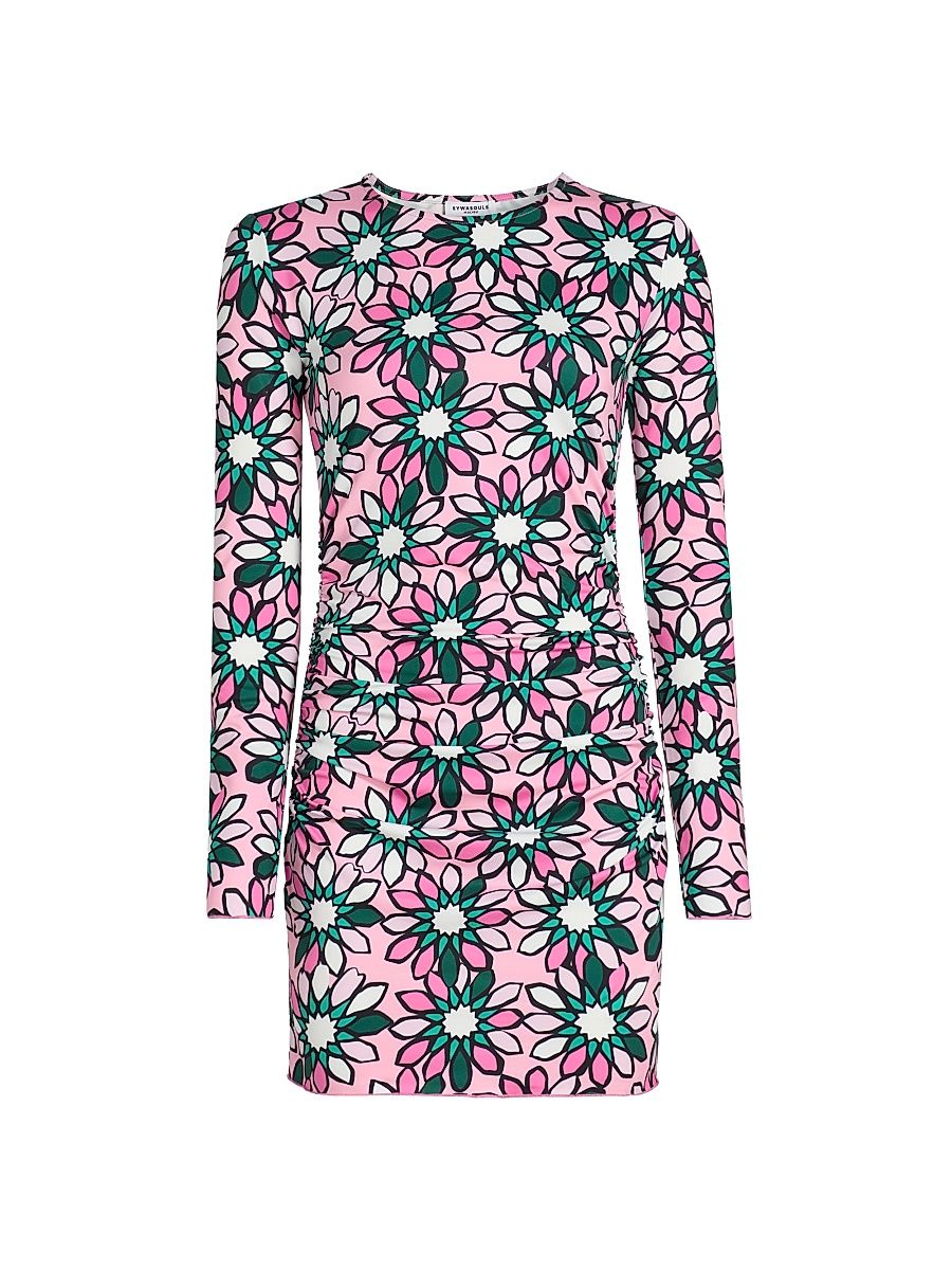 Women's Hazel Floral Jersey Crewneck Minidress - Meadow Margarita - Size XL