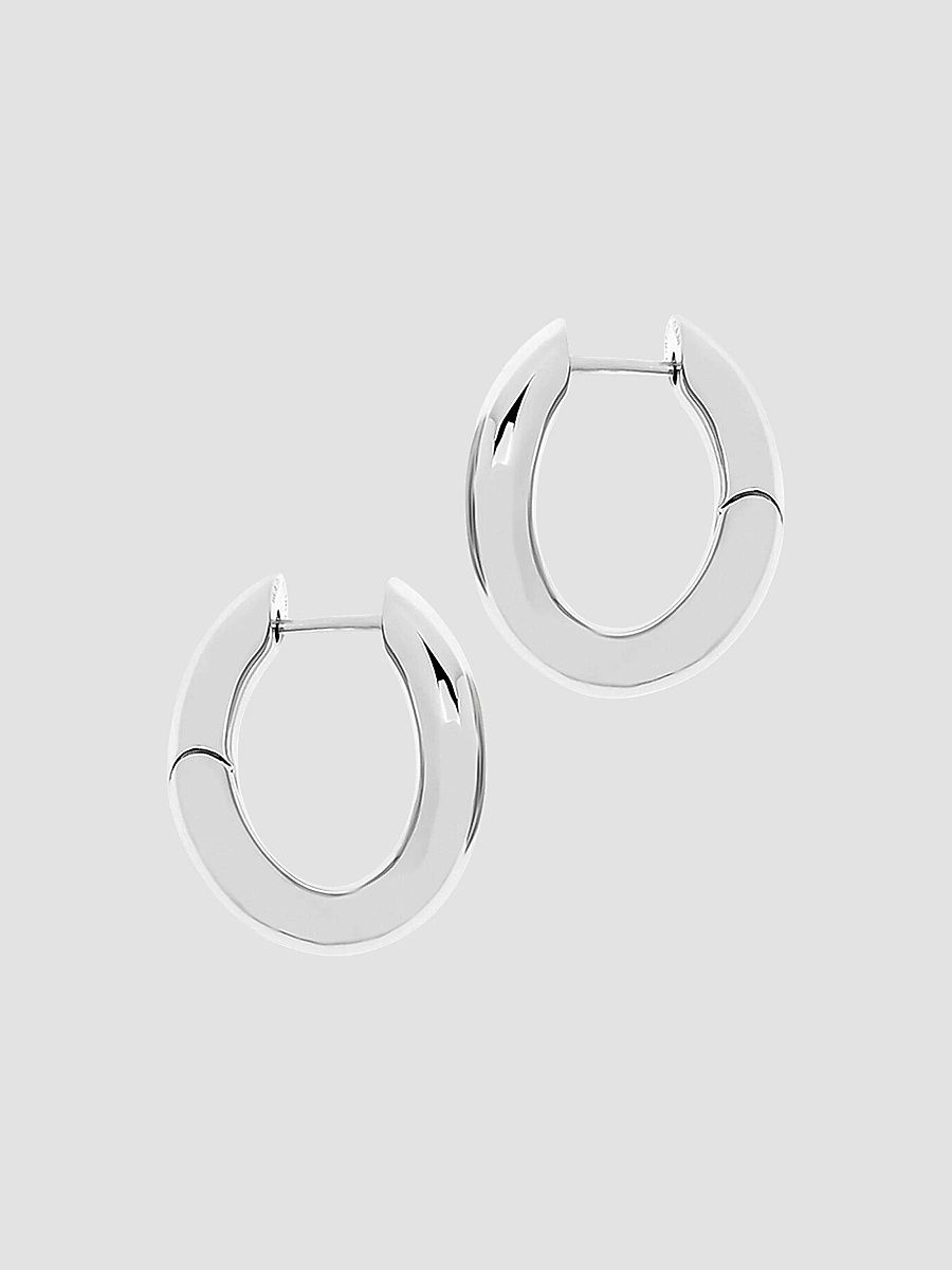 Balenciaga Women's Loop XS Earrings - Silver