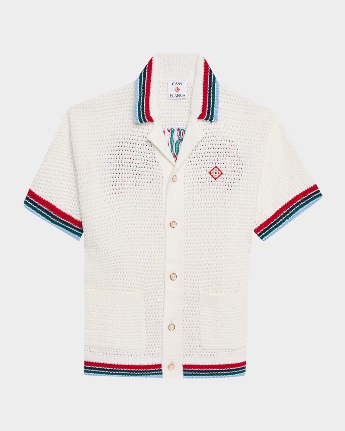 Men & apos;s Sporty Faux Crochet Shirt