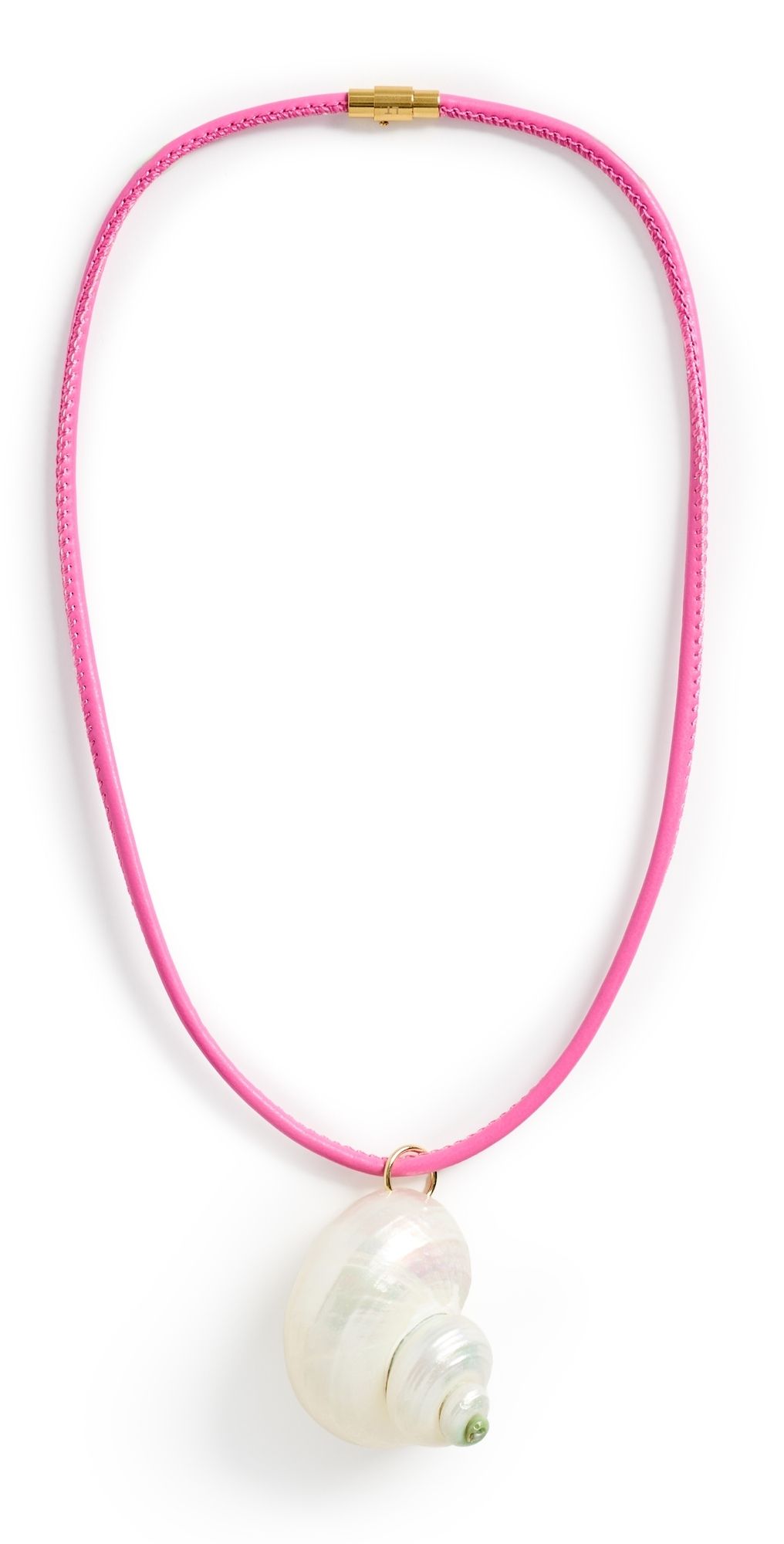 Logan Tay Pink Cord Shell Necklace Pink One Size