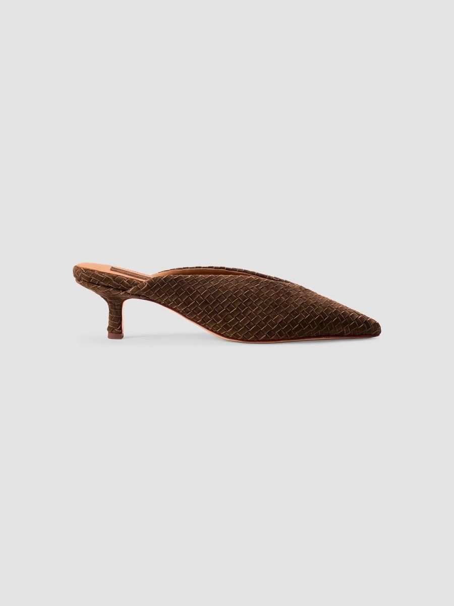 Naghedi Women's Strada Suede Kitten Heel Mules - Teak - Size 9