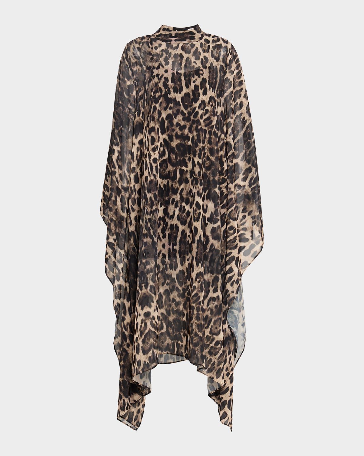 The Rhea Leopard High-Low Caftan Dress
