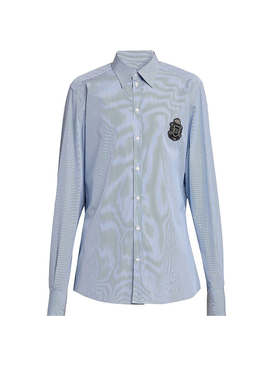 Men's Striped Cotton Poplin Oversized Shirt - Rigato - Size 17.5