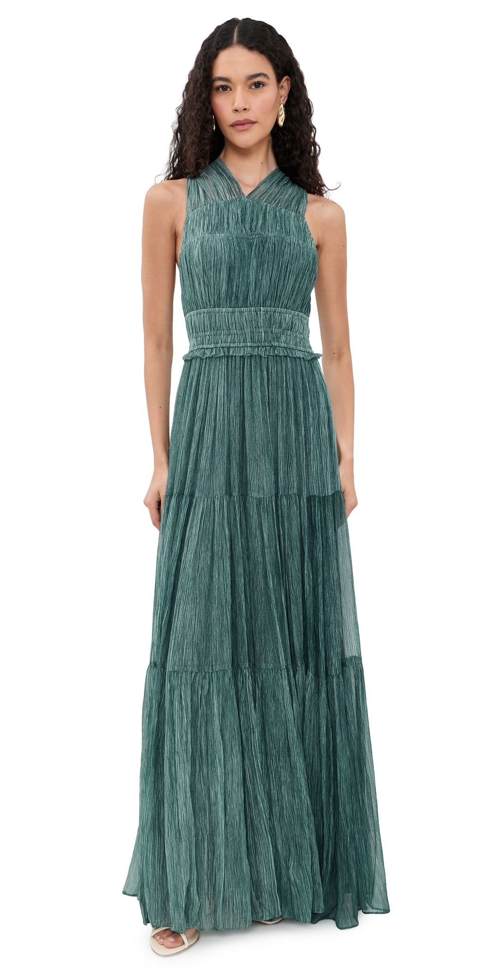 Ulla Johnson Freesia Silk Gown Kelp 10