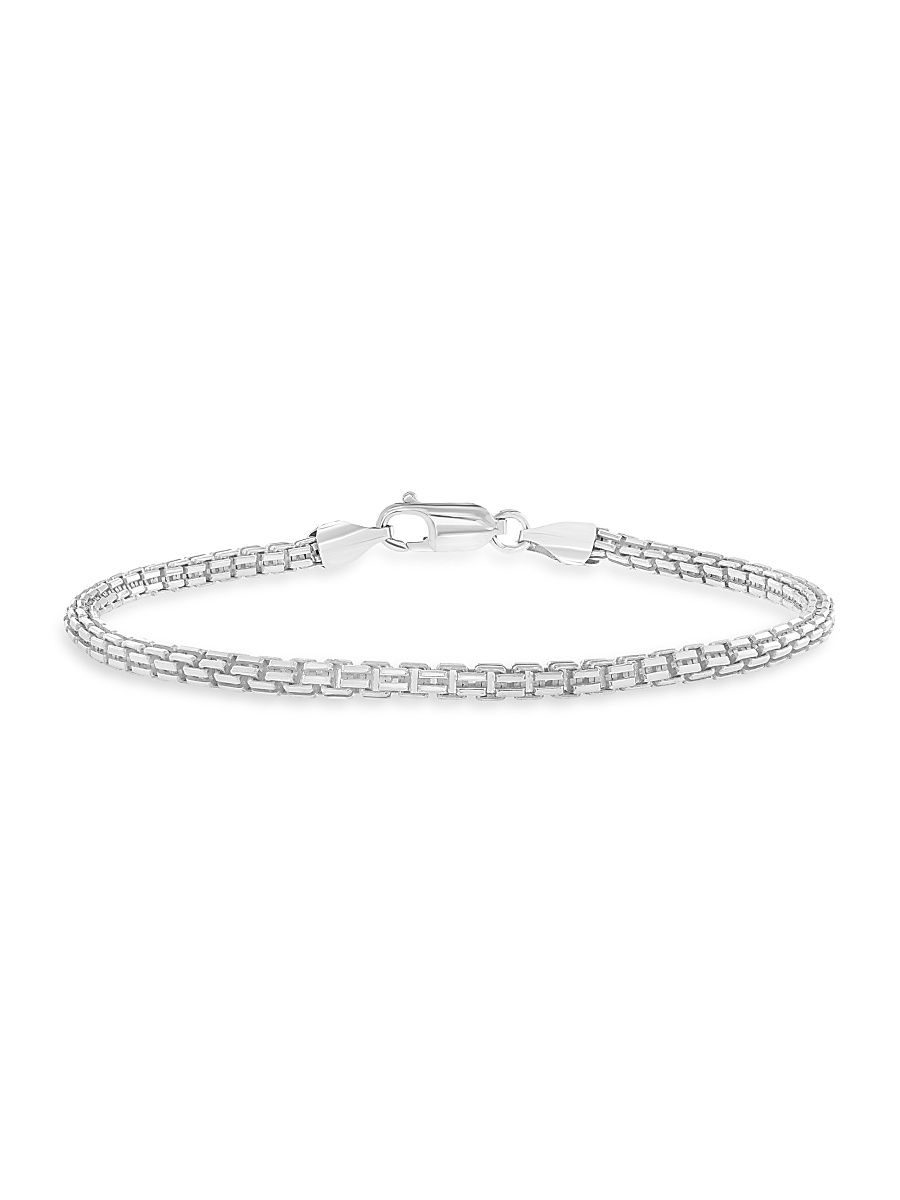 Men's 925 Sterling Silver Chain Bracelet - Silver