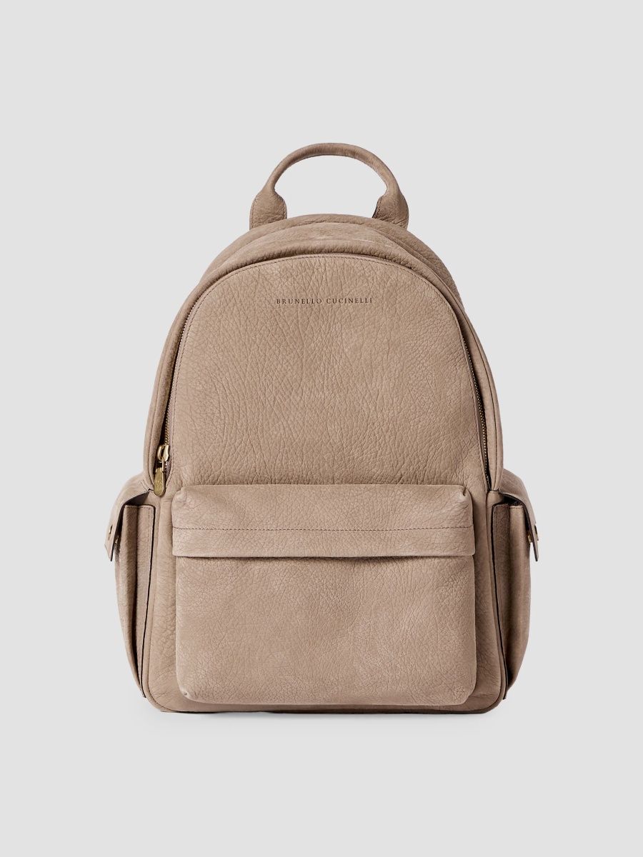 Brunello Cucinelli Men's Textured Nubuck Travel Backpack - Brown