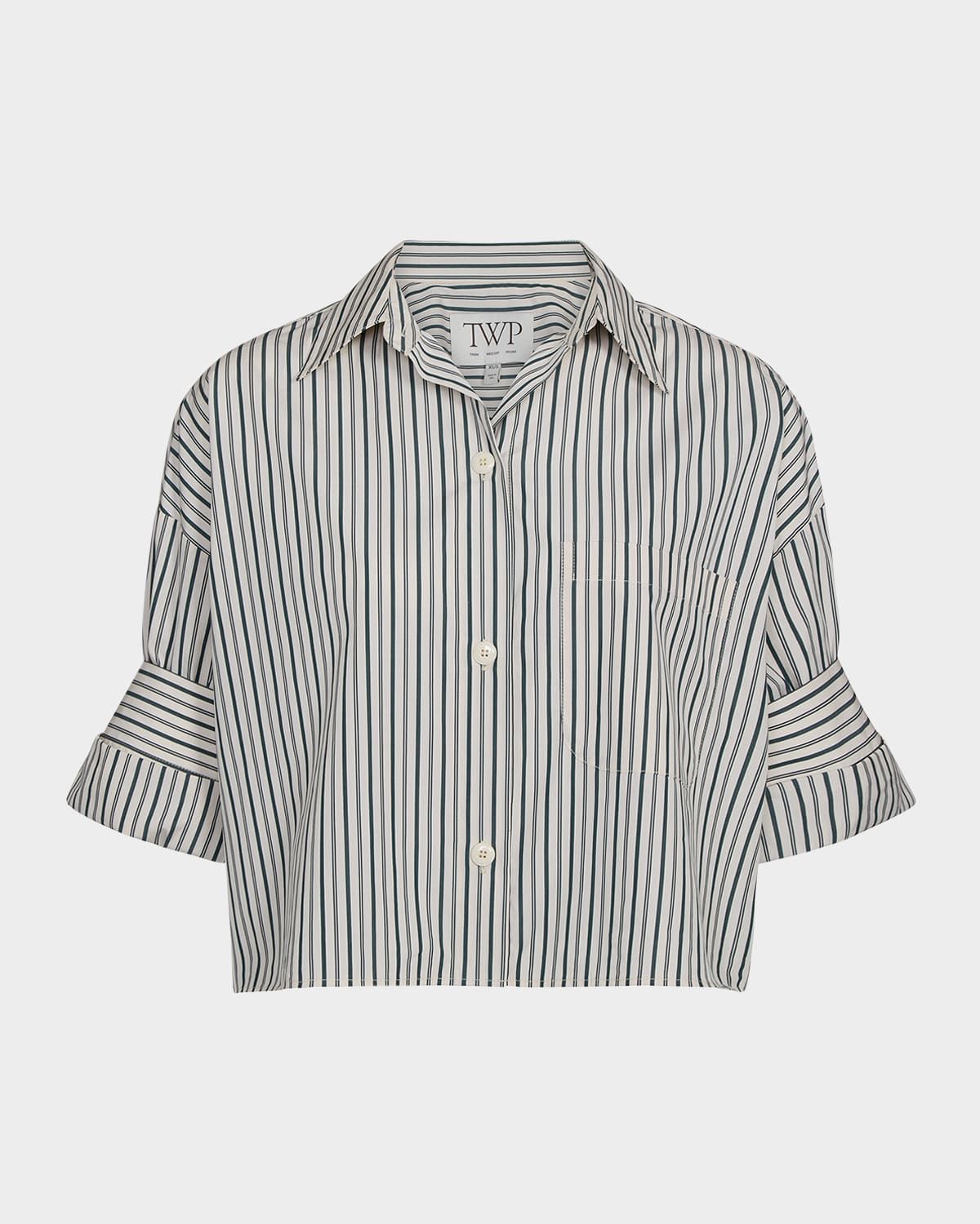 Next Ex Striped Button-Front Shirt