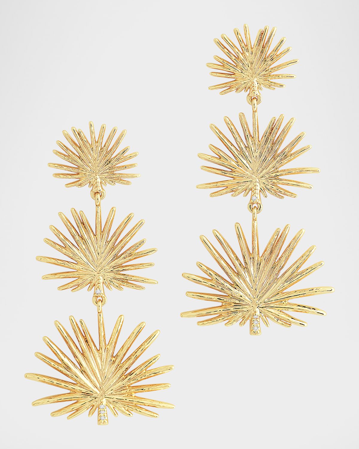 Cubic Zirconia Palm Leaves Earrings