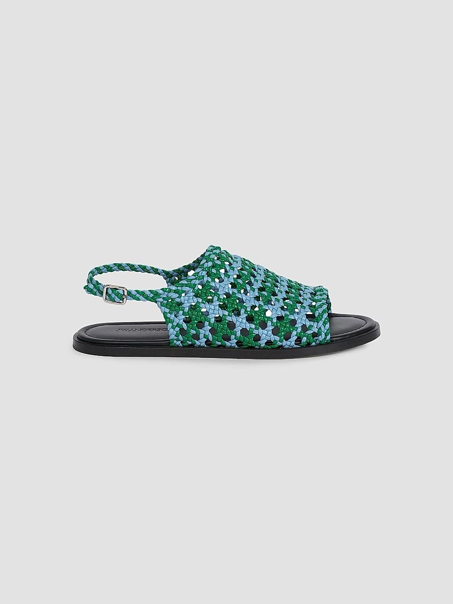 Women's Two-Tone Woven Sandals - Blue Green - Size 6