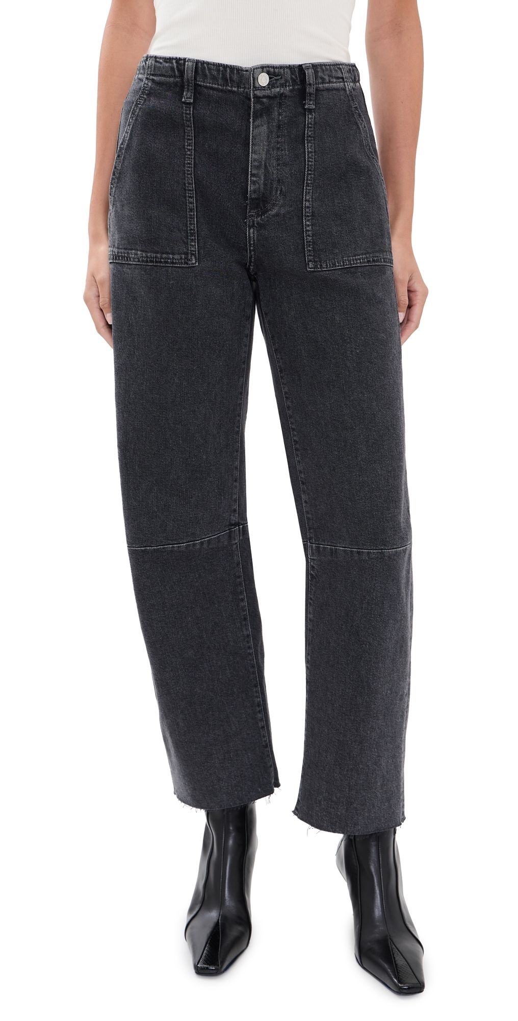 LE JEAN Utility Soft Barrel Jeans Fade to Black 27