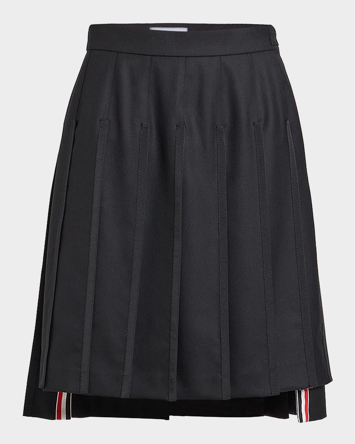 Pleated Bermuda-Length Skirt