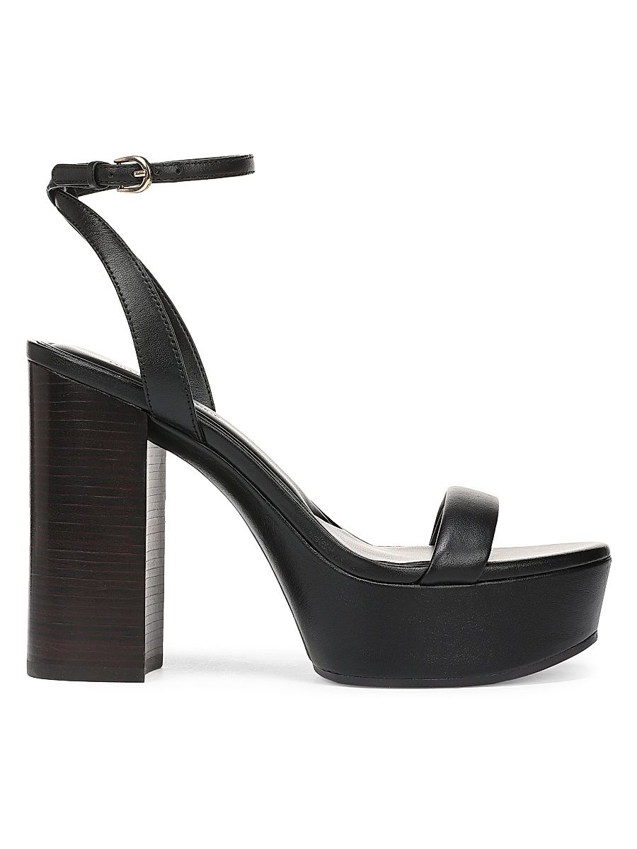 Women's Ruby 100MM Leather Platform Sandals - Black - Size 11