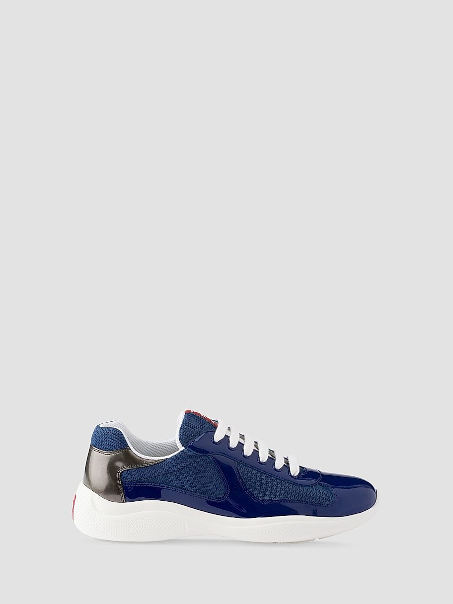 Men's Patent Leather and Technical Fabric America's Cup Sneakers - Blue - Size 11