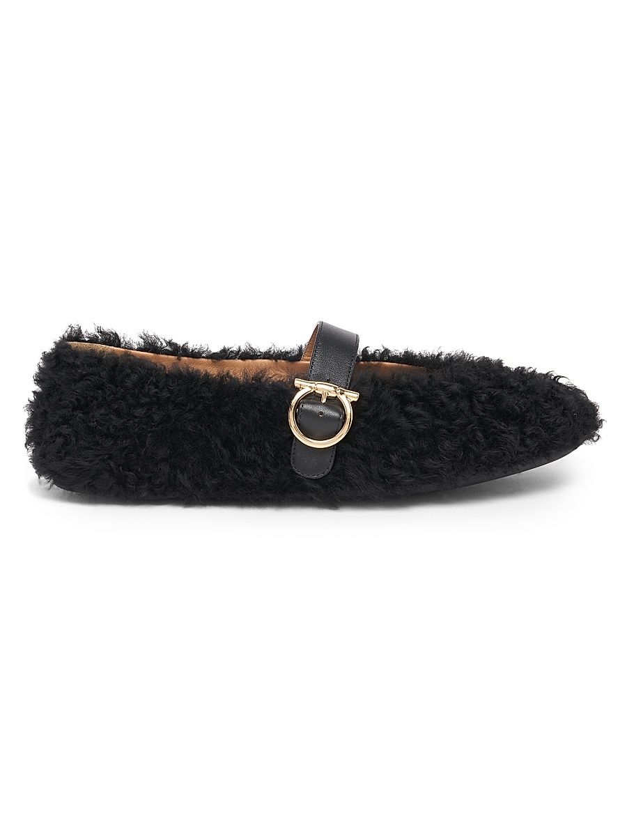 Women's Nena Wool Buckle Flats - Nero - Size 11