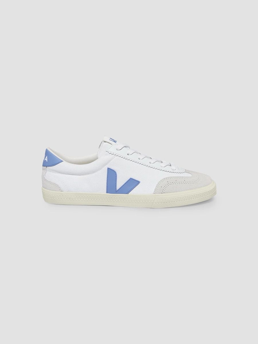 Veja Women's Volley Court Canvas Low-Top Sneakers - White Blue - Size 9