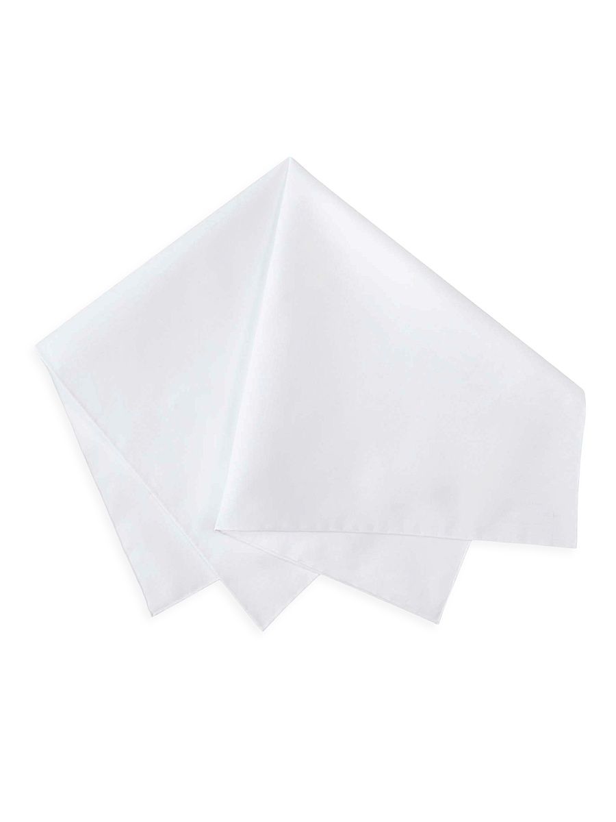 Men's Cotton Pocket Square - White