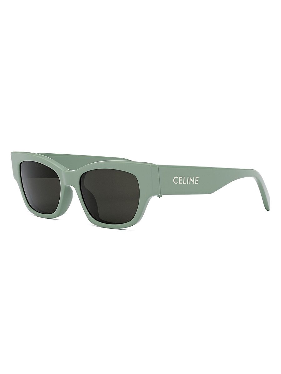 Men's Monochroms 54MM Cat Eye Sunglasses - Light Green Smoke