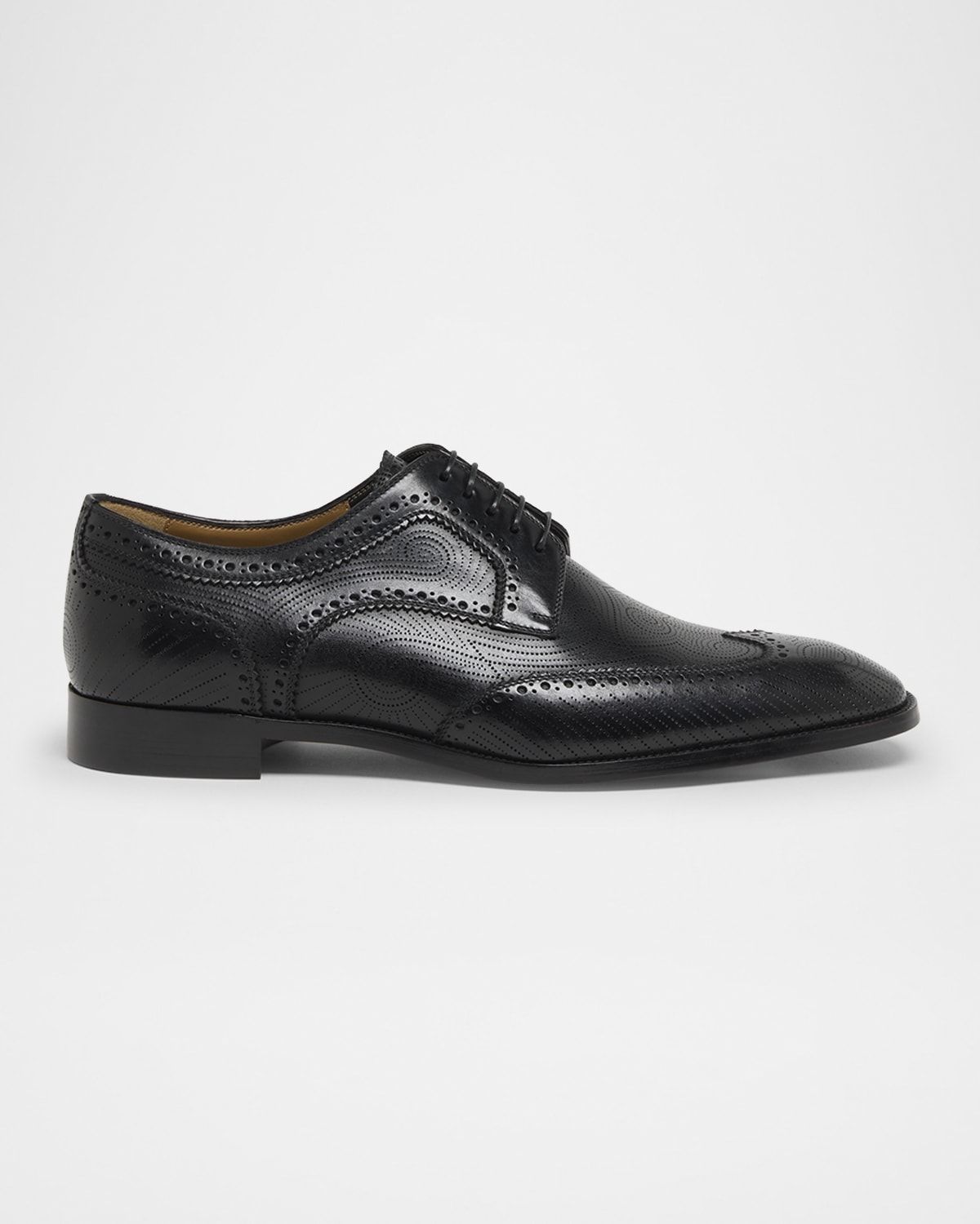 Men & apos;s Grave Patterned Leather Derby Shoes