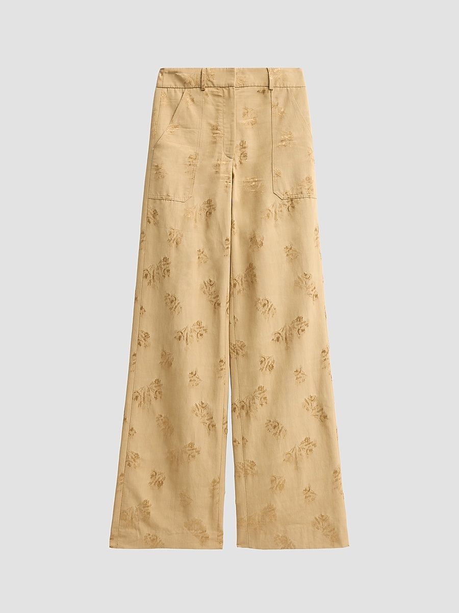 Women's Cole Paisley Cotton-Blend Pants - Sand - Size 2