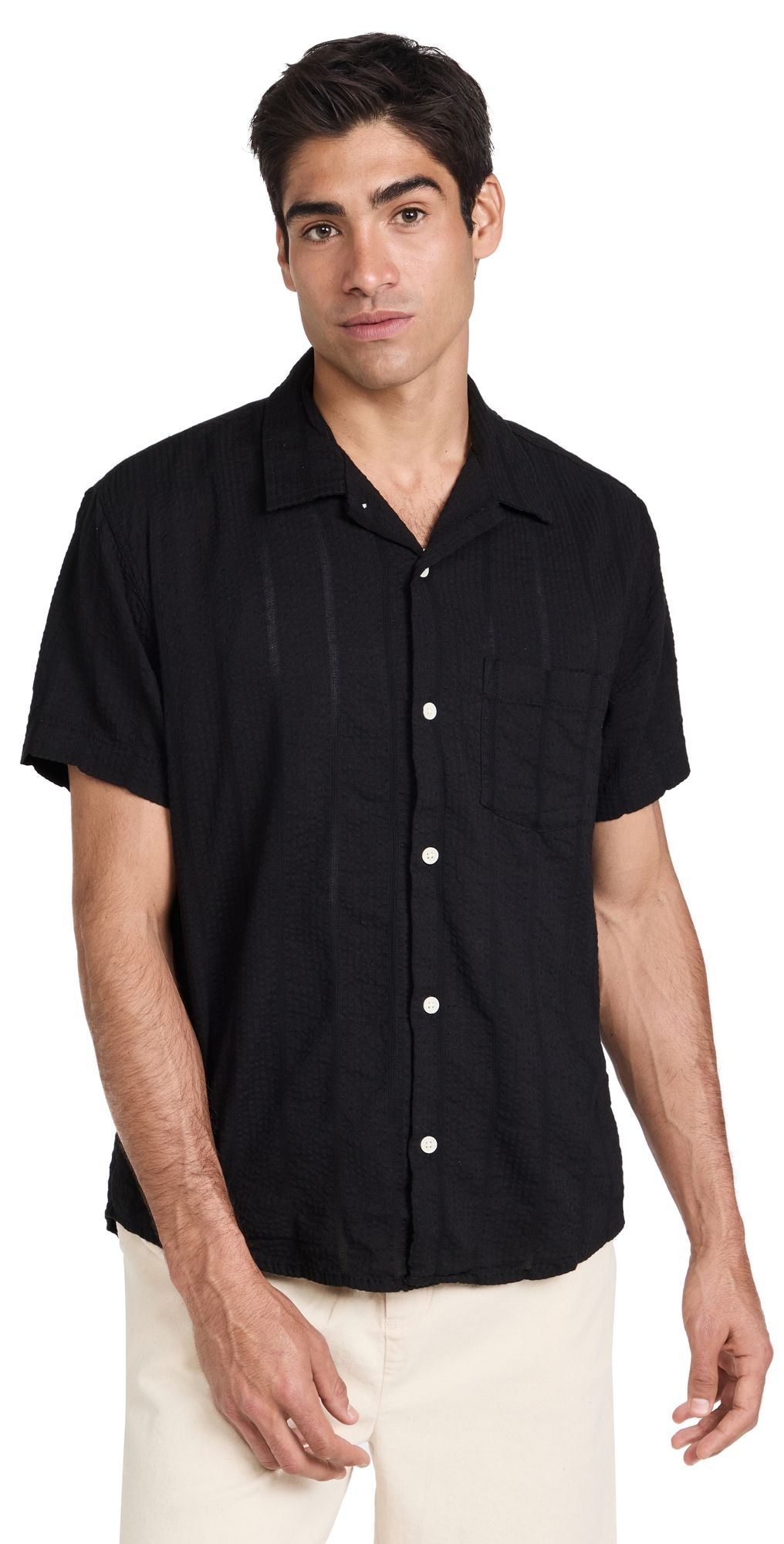 Corridor Striped Seersucker Shirt Black XL