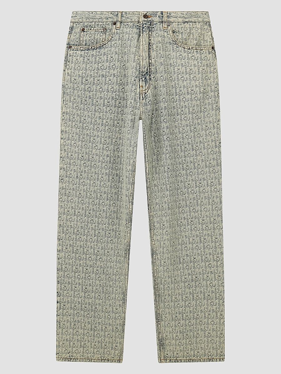 Men's Logo Relaxed Jeans - Light Blue Denim - Size 30