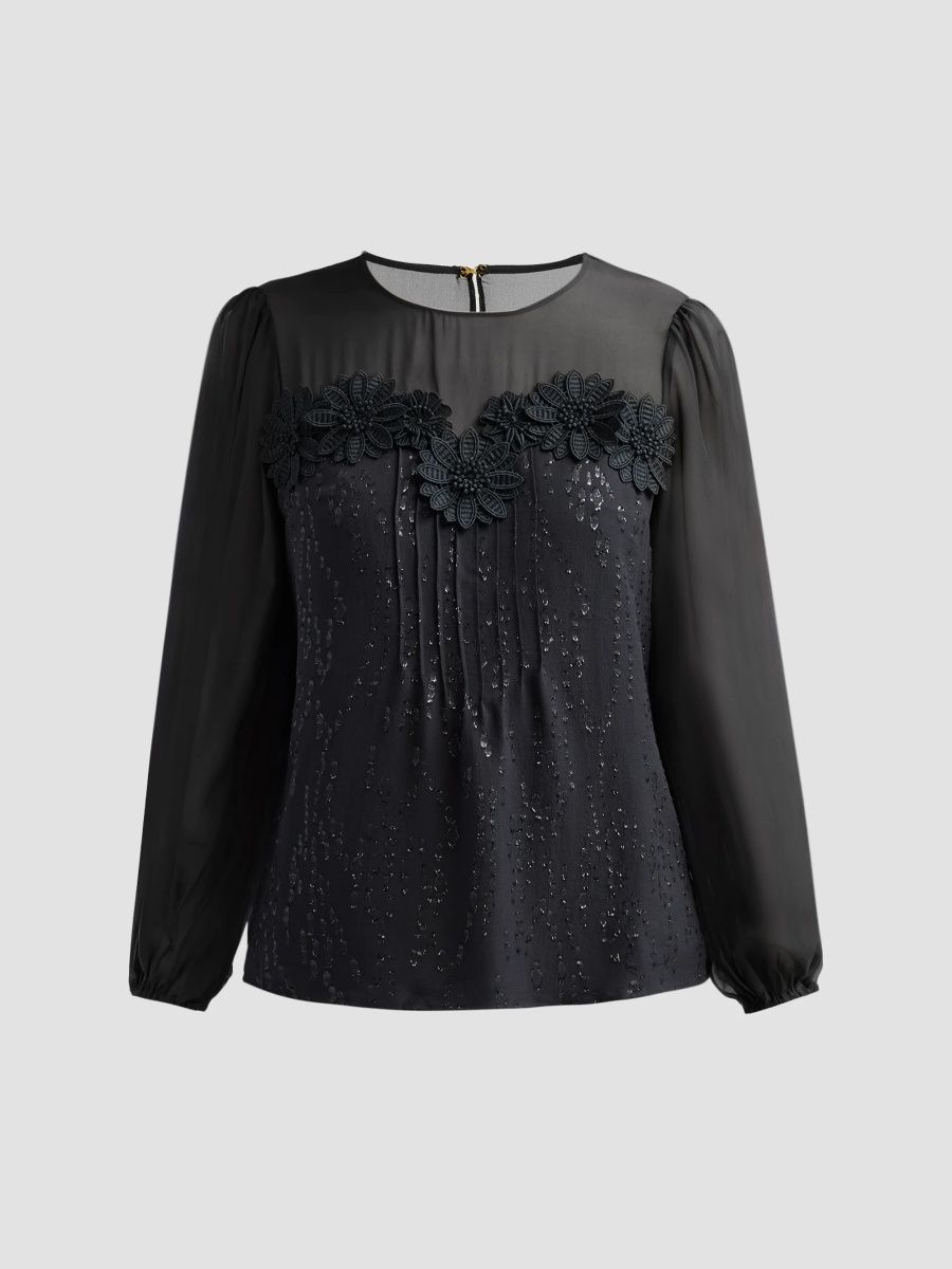 Lilly Pulitzer Women's Gail Silk Chiffon Blouse - Noir Fish Clip - Size 0