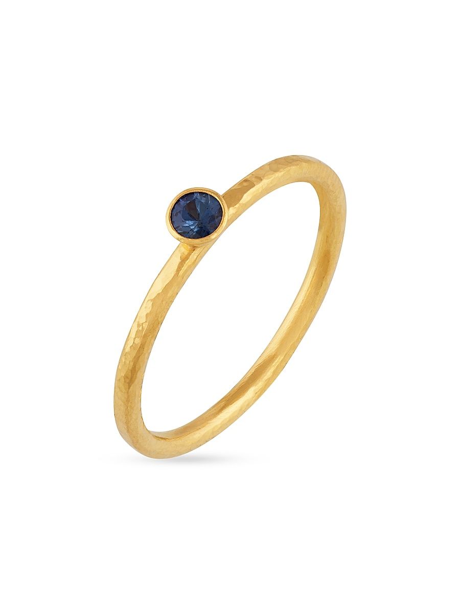 Women's Prism 22K Yellow Gold & Blue Sapphire Stacking Ring - Yellow Gold - Size 7
