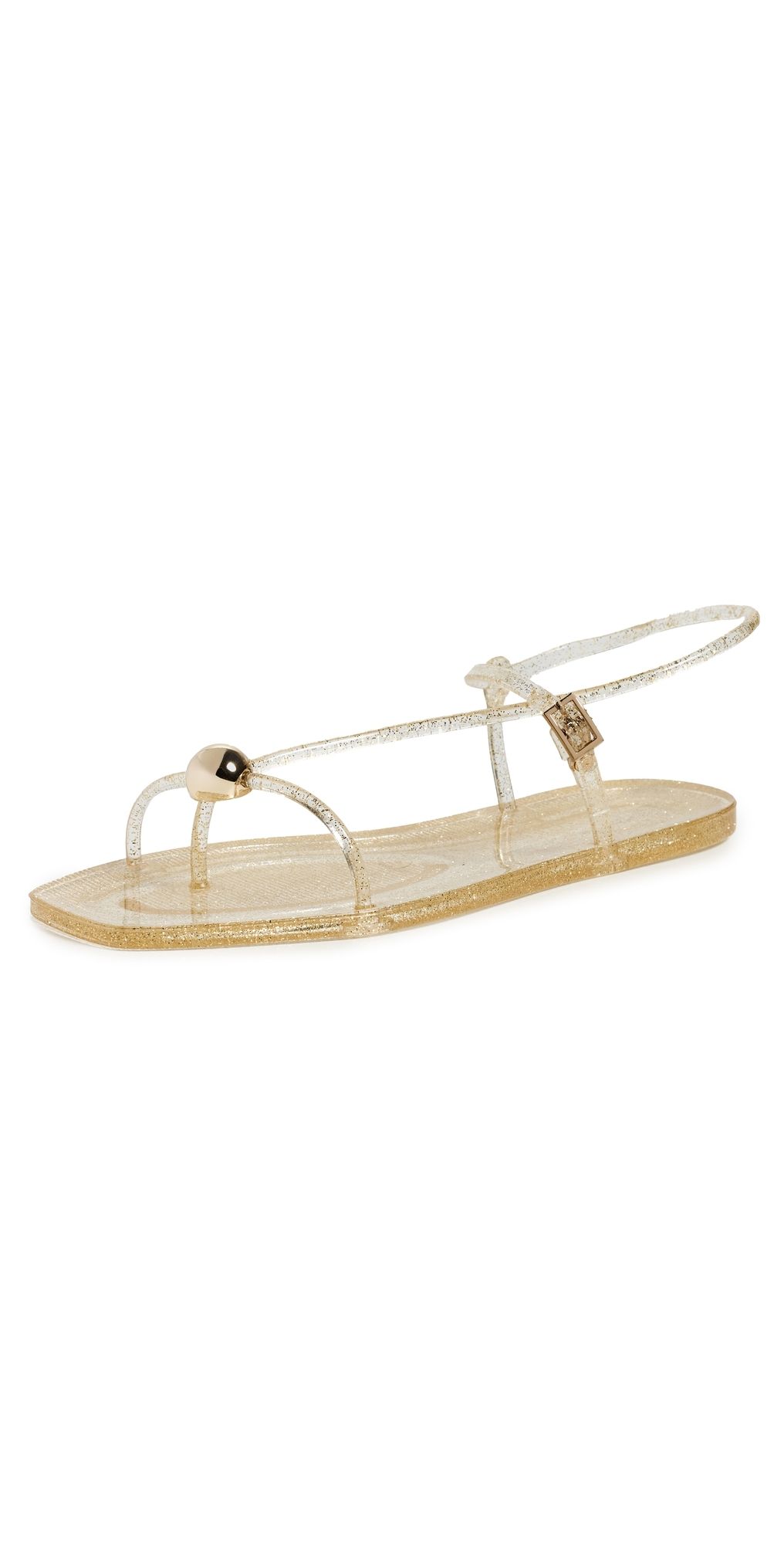 Loeffler Randall Dana Strappy Jelly Sandals Champagne 7