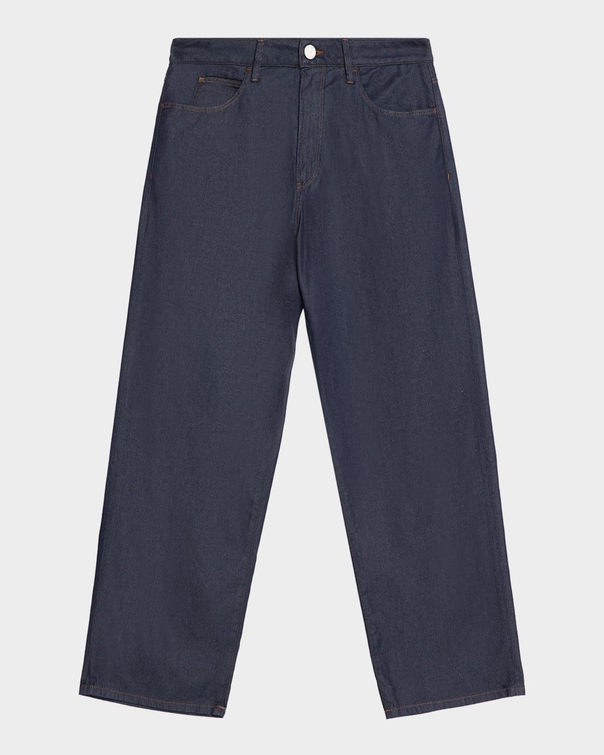 Cotton-Silk Straight-Fit Jeans