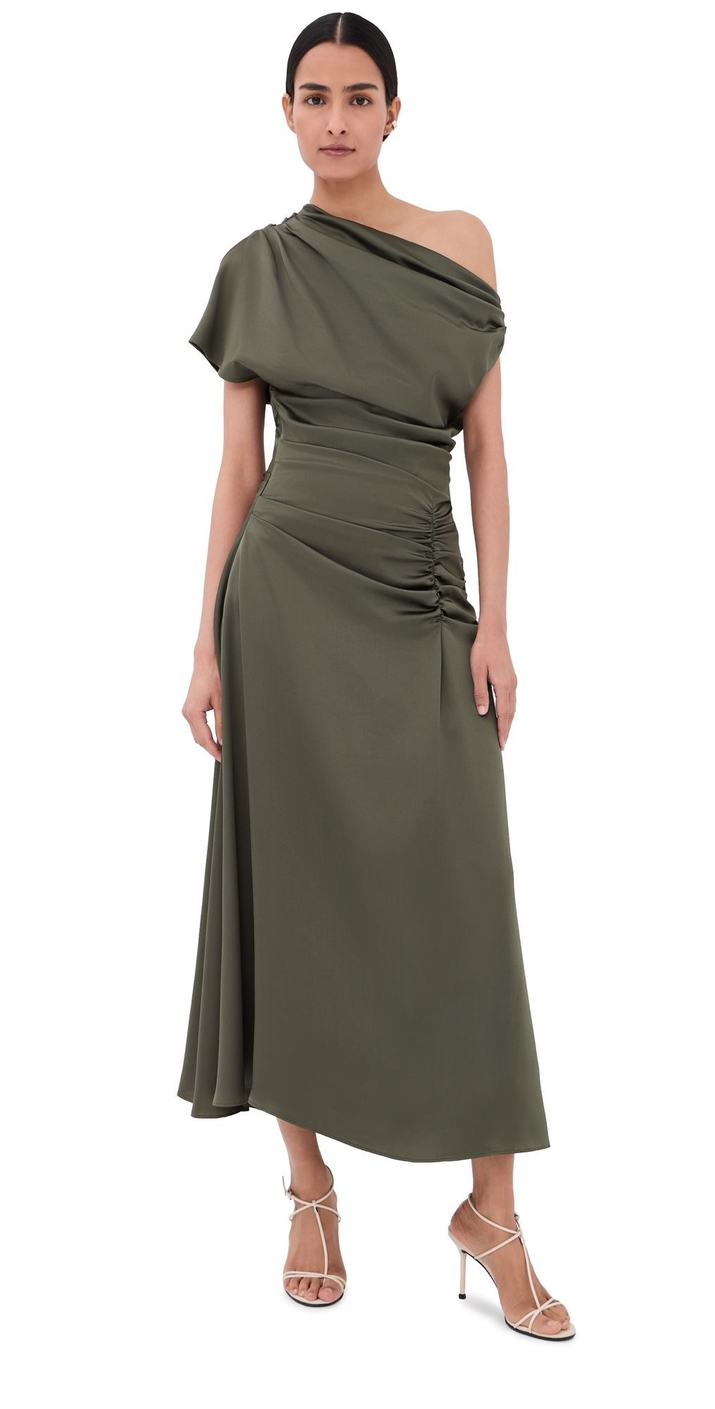 SIMKHAI Joanna Asymmetrical Midi Dress Sea Turtle 6