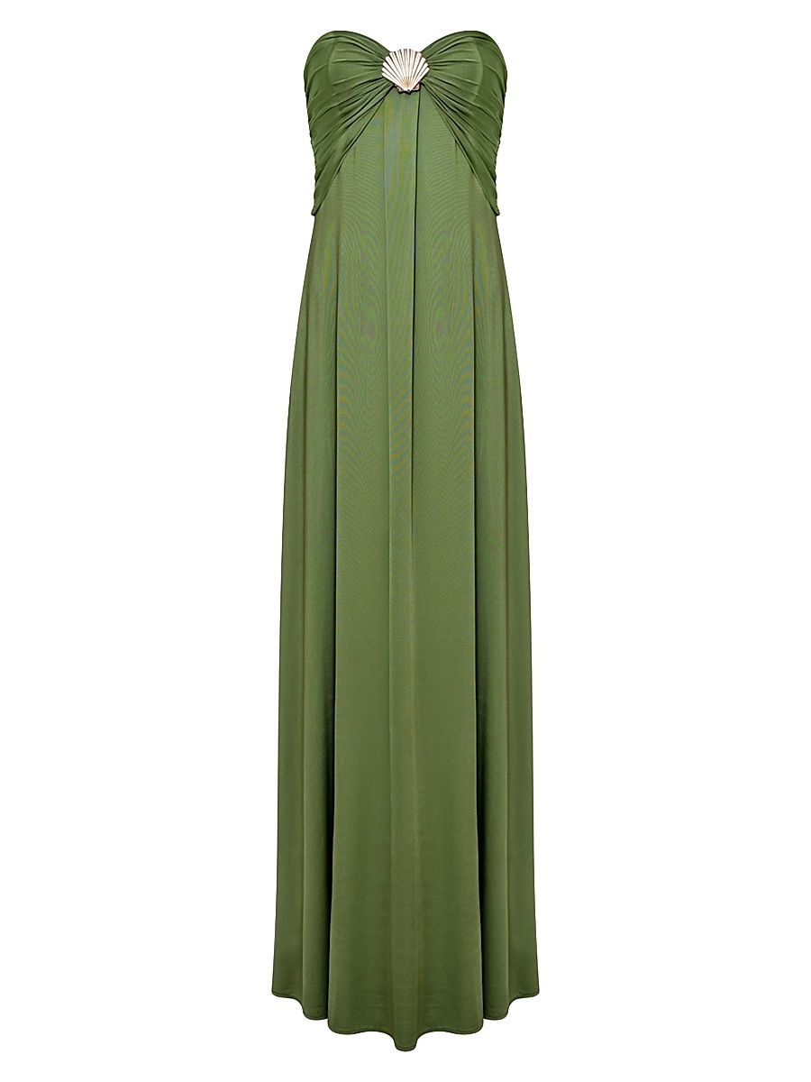 Women's Intensity Jersey Strapless Gown - Green - Size XL