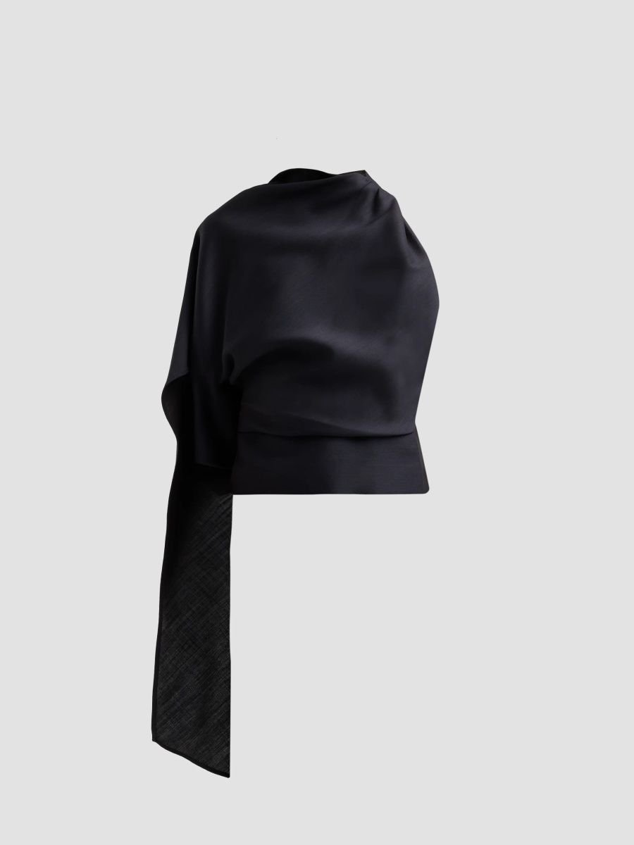 Women's Draped Open Back Top - Night - Size 2
