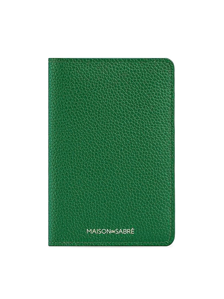 Men's Leather Passport Holder - Emerald Green