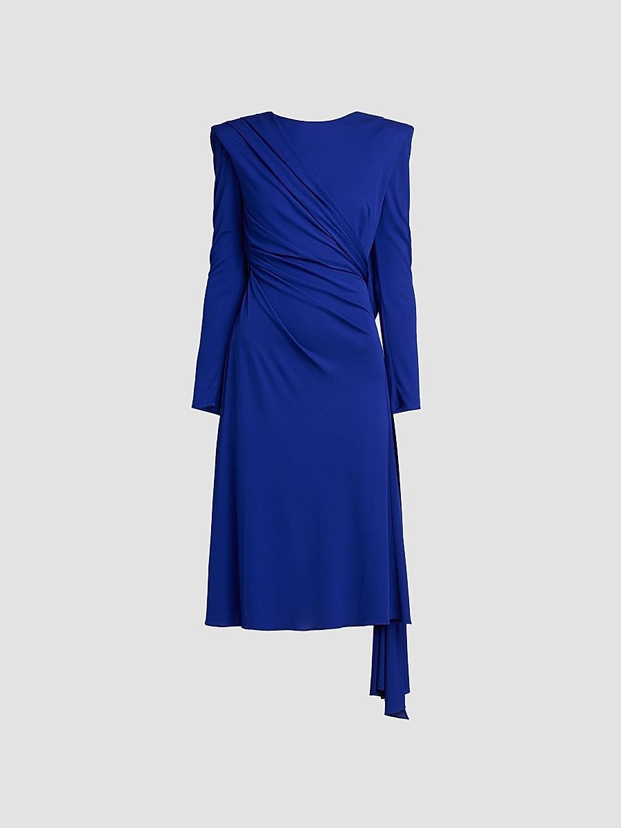 Women's Jersey Crêpe Cockail Dress - Bright Ink Blue - Size 10