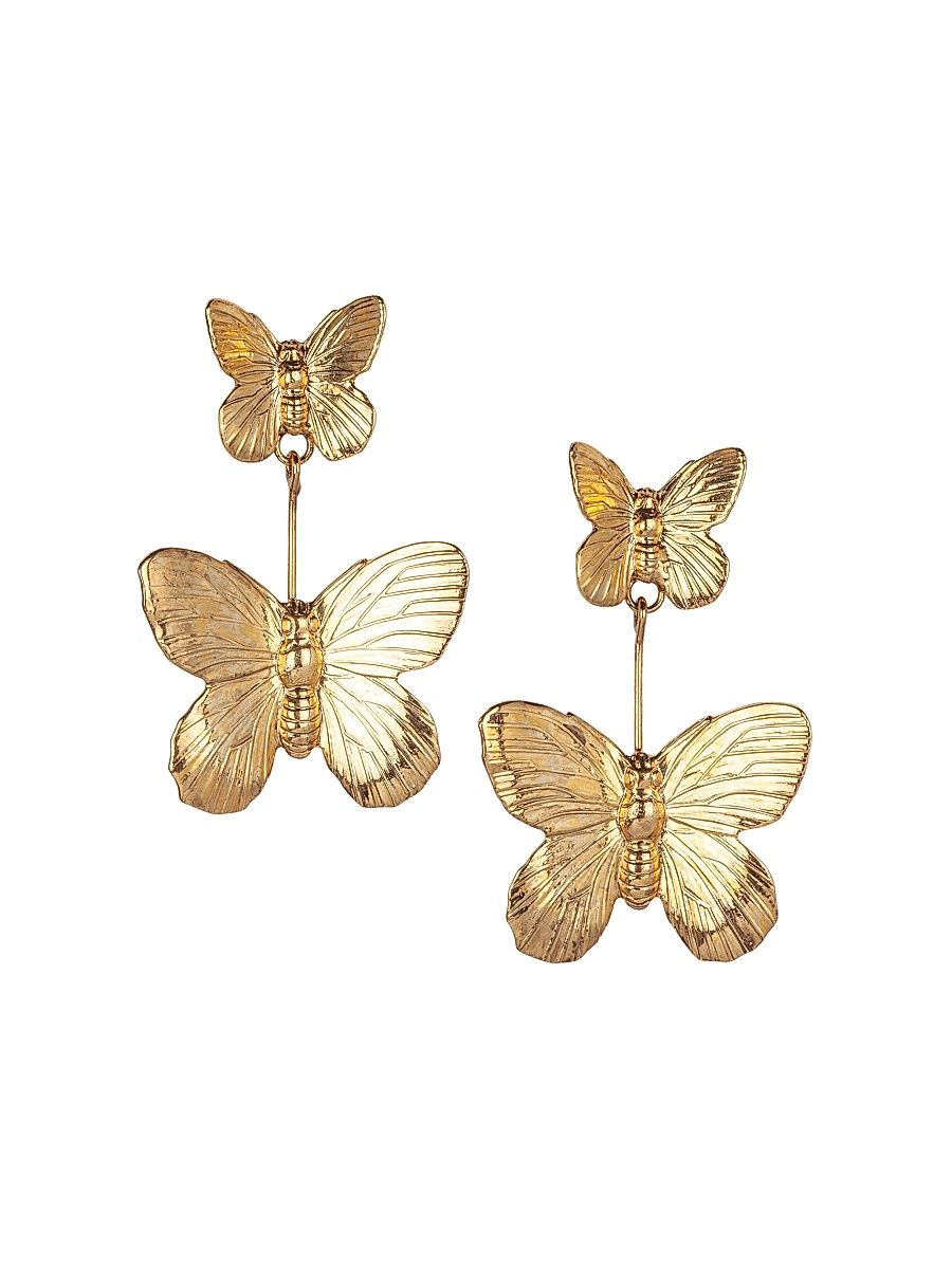 Women's Ella 24K Gold-Plated Butterfly Drop Earrings - Gold
